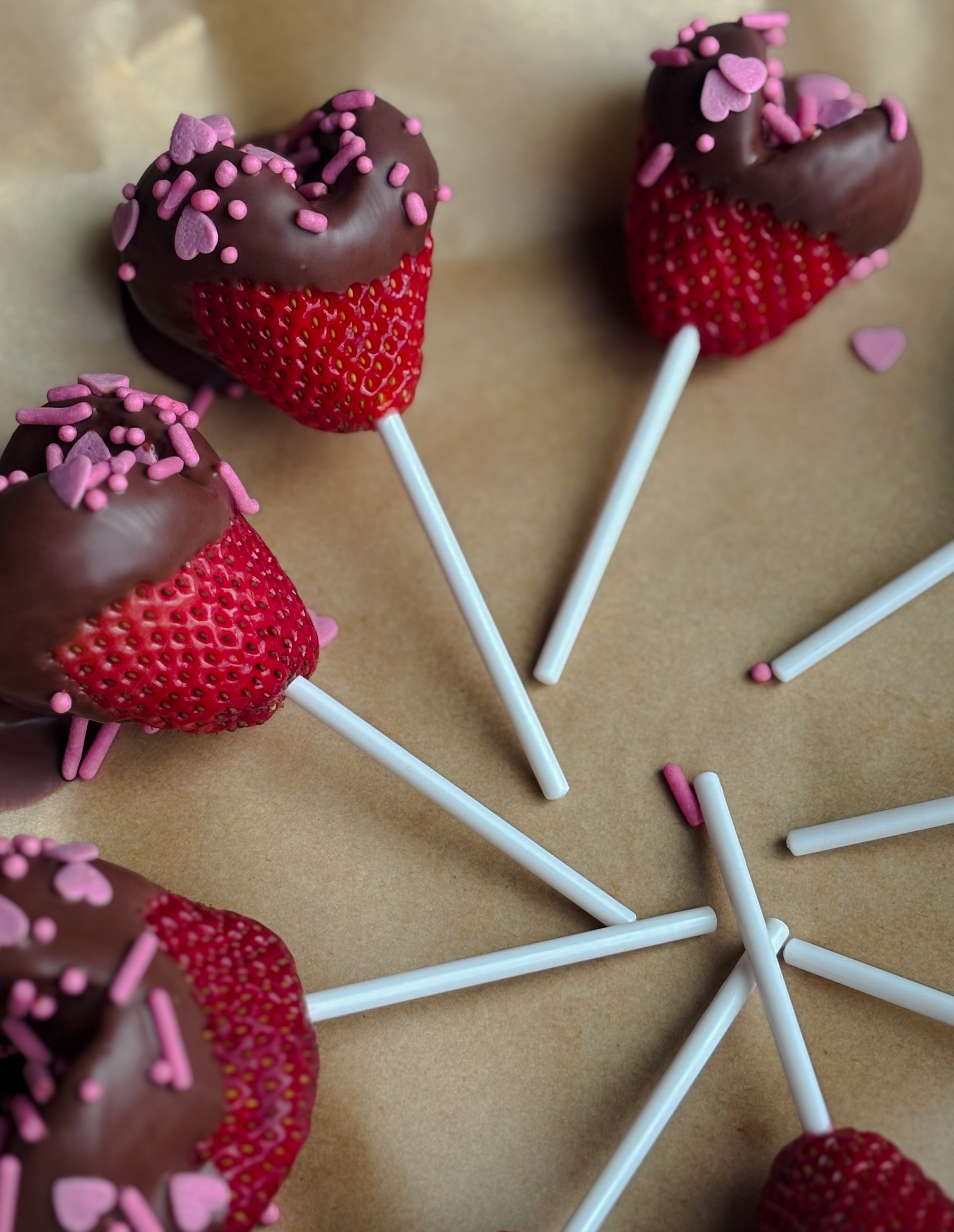 Chocolate Dipped Strawberry Hearts
